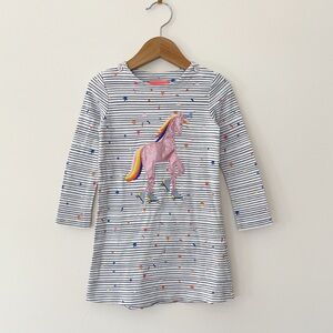 JOULES VGUC Colorful Confetti Glittery Unicorn Appliqué Dress